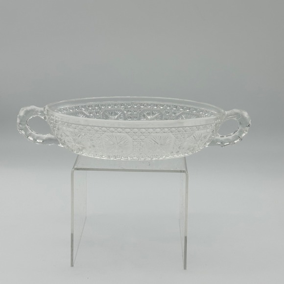 EAPG Imperial Amelia Clear Relish Oval Dish with Handles Vintage - Picture 2 of 5